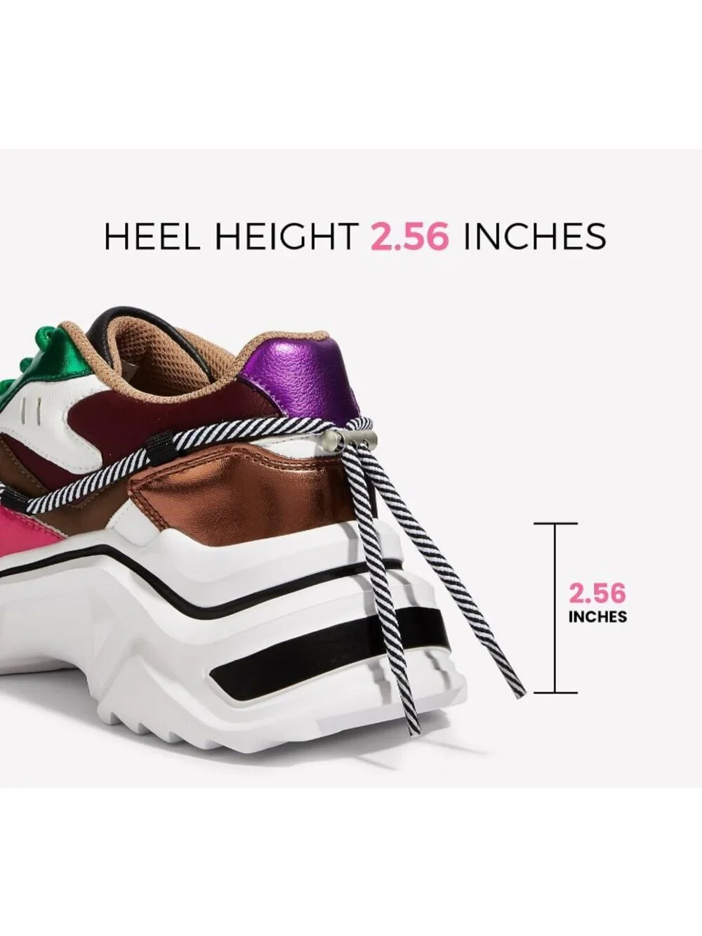 Women's Brown/Multi Colorful Stylish Platform Fashion Chunky Walking Sneaker_4